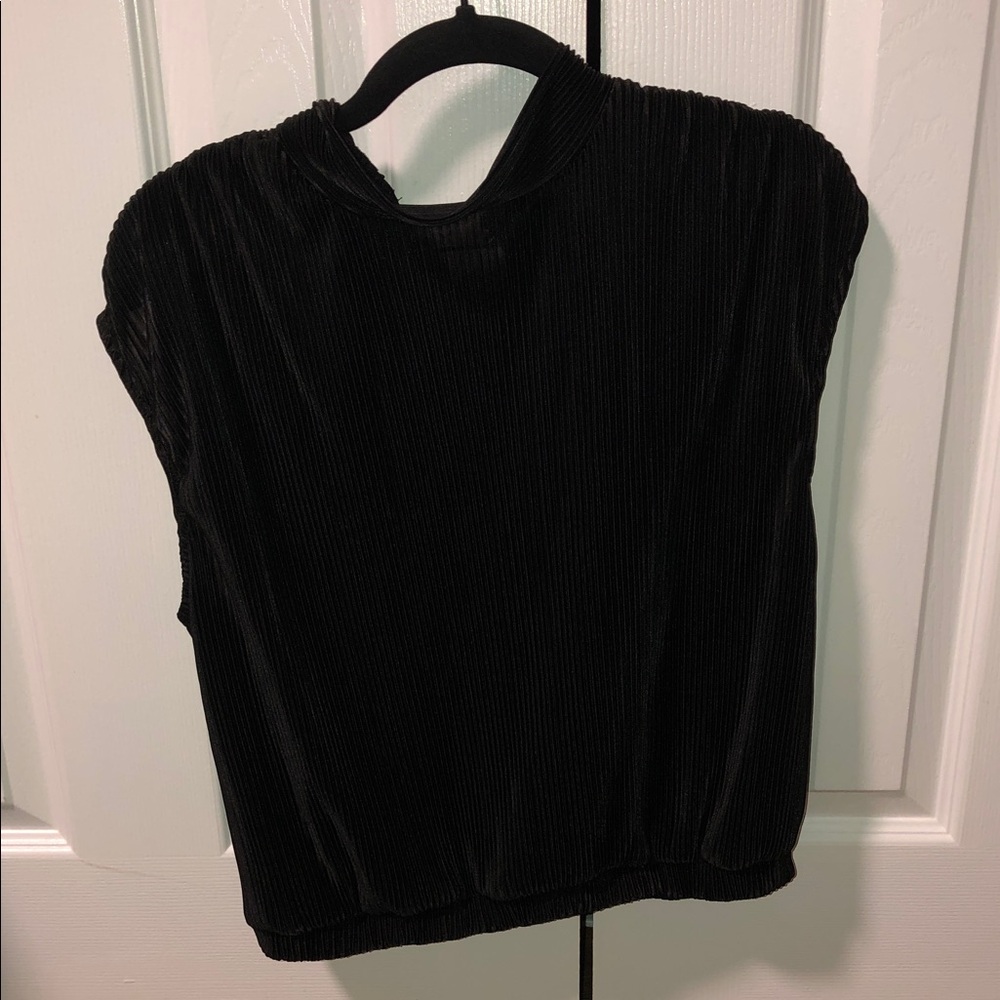Ro & De Black Blouse with ruching, Size XL